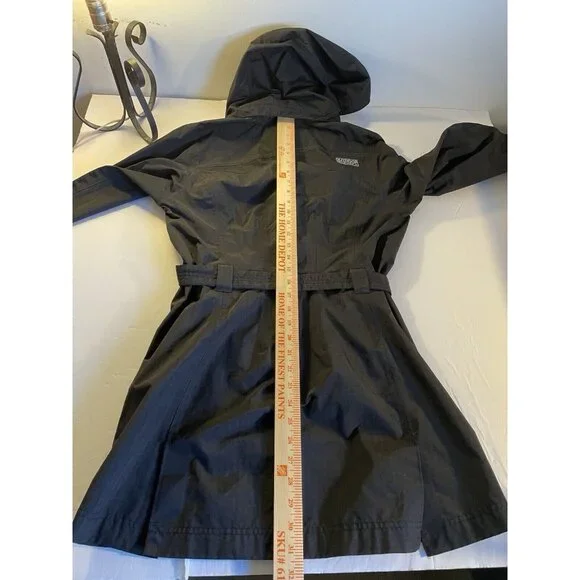 Outdoor Research Jacket Womens Small Black GrayEnvy Long Rain Coat Hooded
